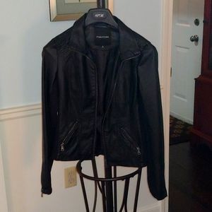 Black faux leather size small jacket from maurices